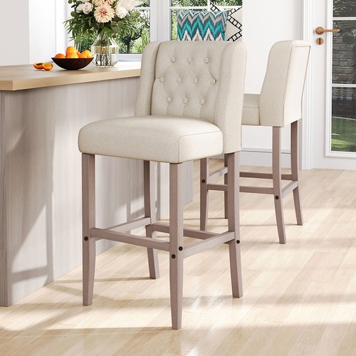 Beige bar stools chairs - 2x,