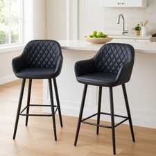 Set of 2 Modern Bar Stool Faux